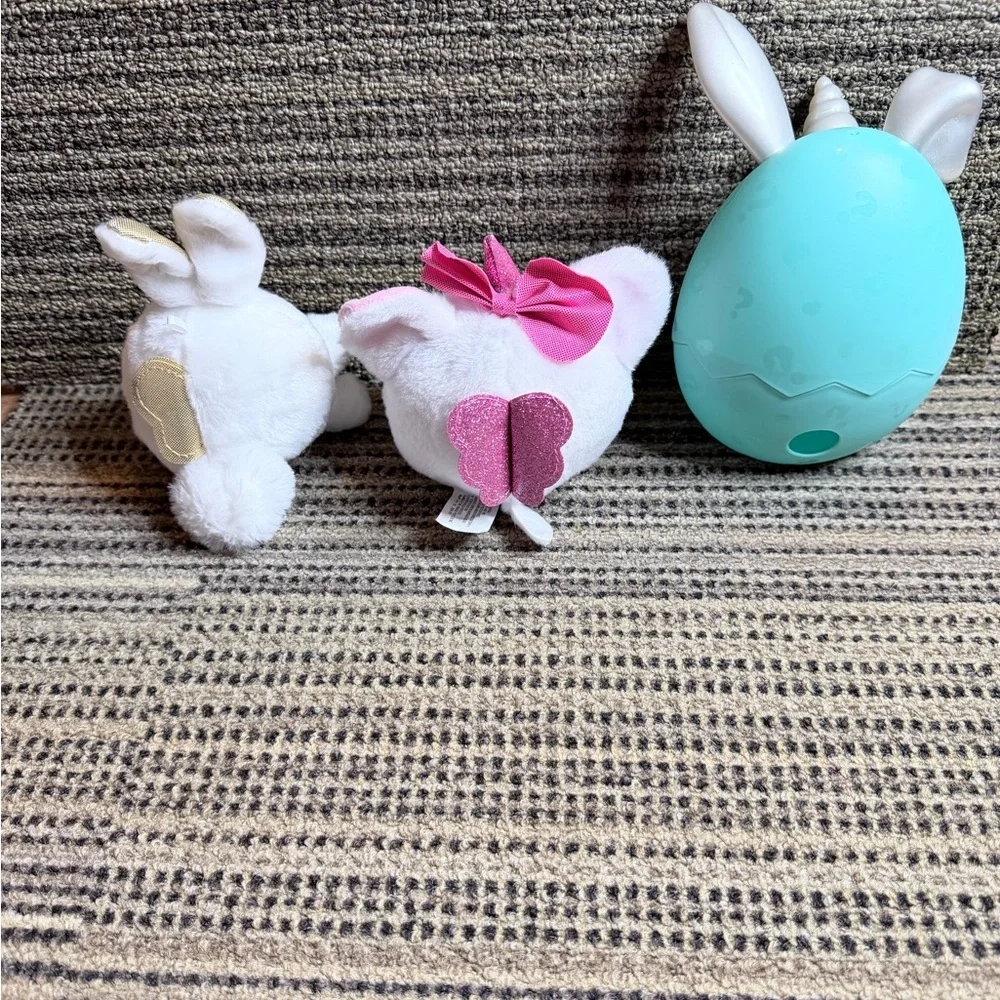 Zuru Rainbocorn Pink and White Plush Toy with Egg lot (2)